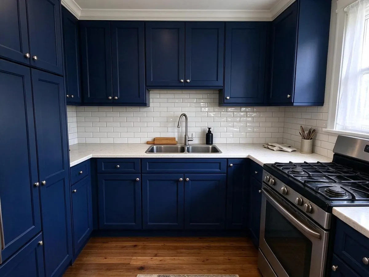 Navy cabinets only – After